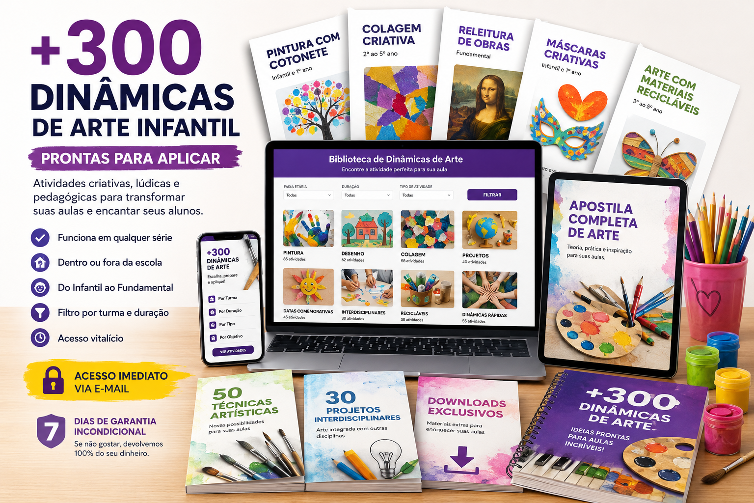 Mockup Arte Todo Dia - +300 Dinâmicas de Arte Infantil